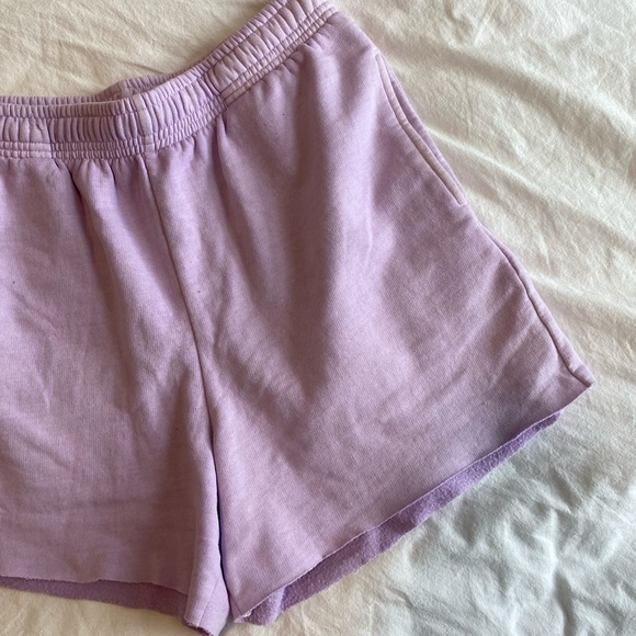 Sweatpant Cutoff Shorts | Lounge Comfy Shorts Lilac - Picture 2 of 5